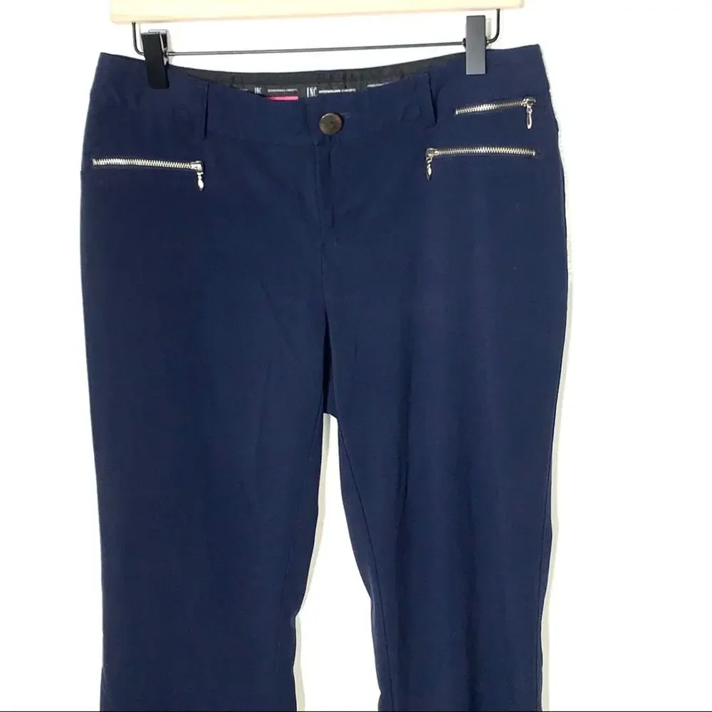 INC International concepts navy blue zipper pants size 4 B84